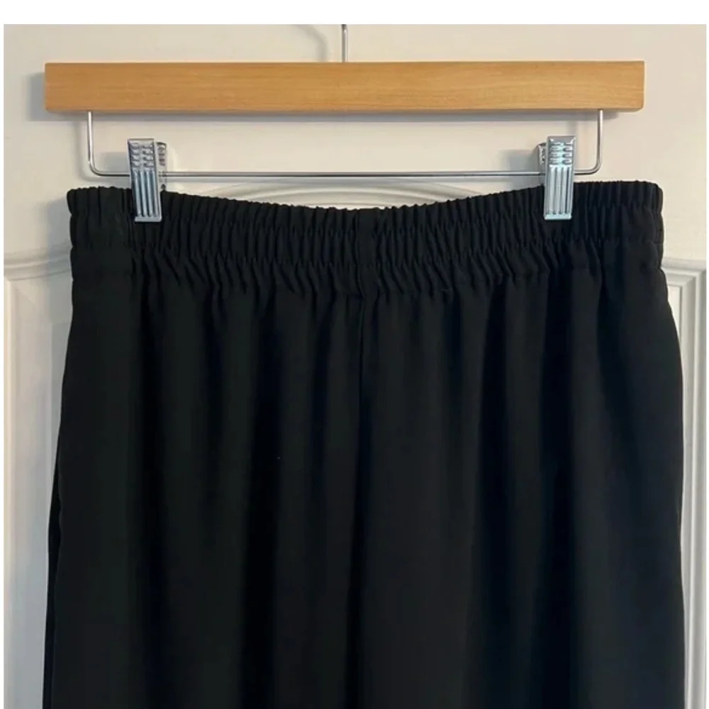 NWT Zara Black Crepe Wide-Leg Trousers - Picture 3 of 5